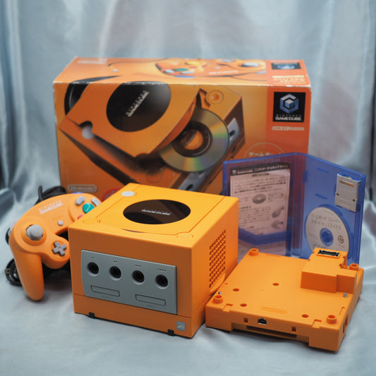 Nintendo GameCube Console System Orange + Game Boy Player Enjoy Plus Pack [NTSC-J] [NTSC-U/C] [Modified]