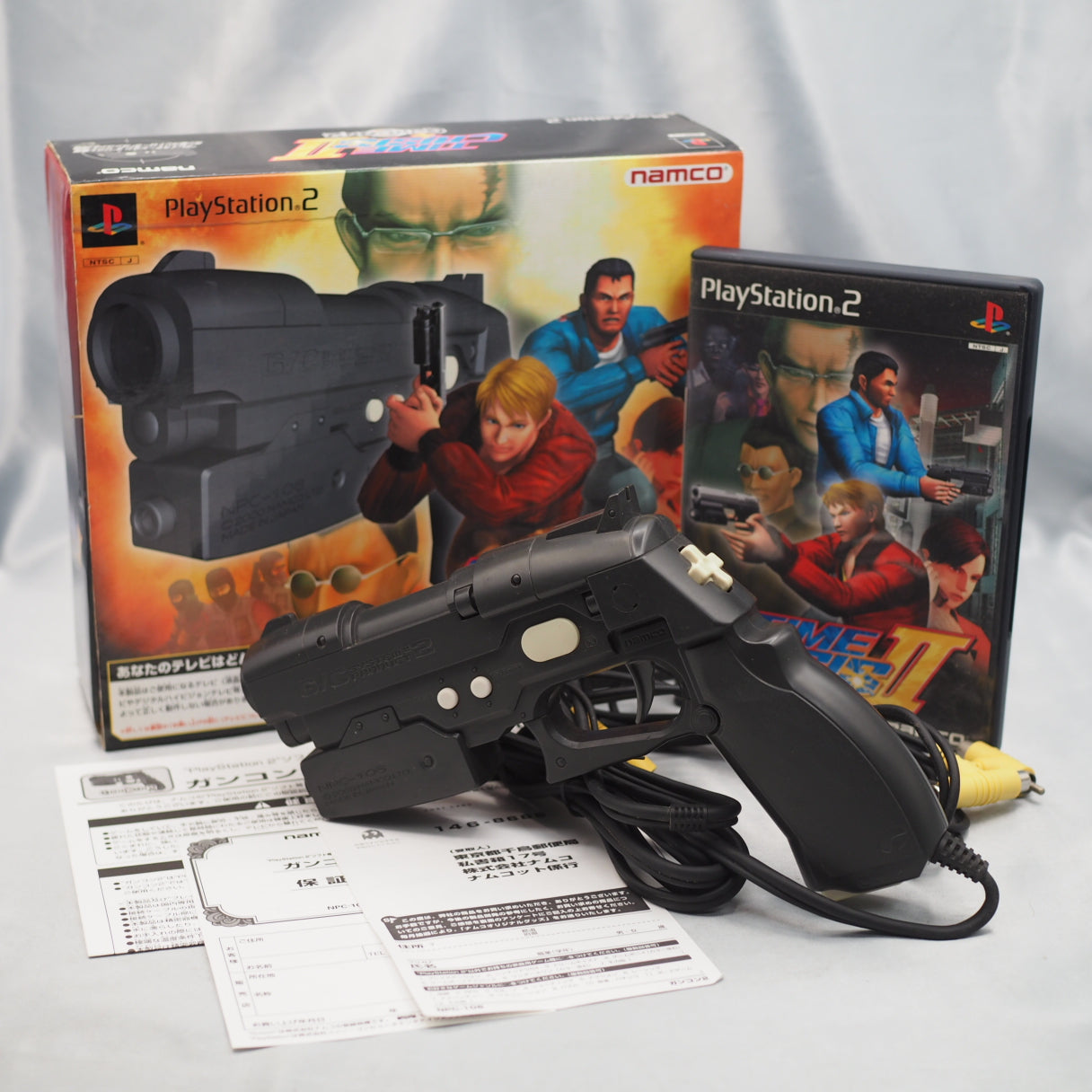 PS2 GUNCON2 namco Gun Controller + TIME CAISI 2 SET Boxed