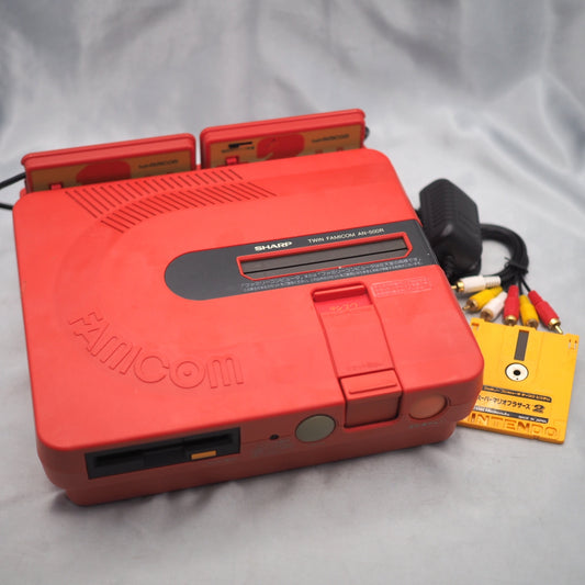 Twin Famicom Console AN-500R [New Rubber Belt replaced] + SUPER MARIO BROS 2 SET