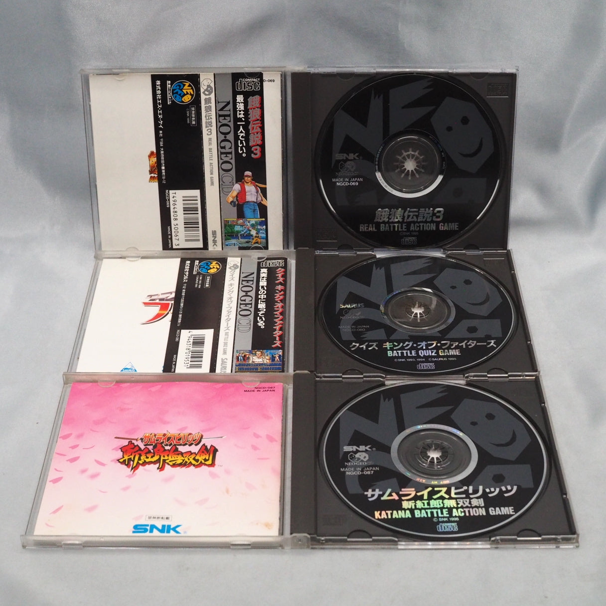 NEO GEO CD Console system CD-T01 Boxed [2 controllers] + 3 Games SET