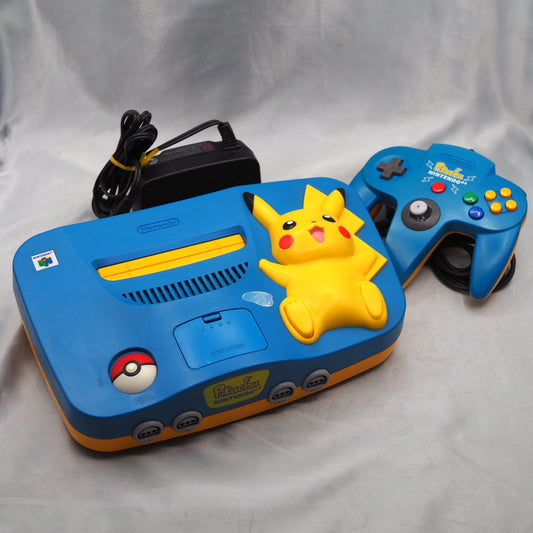 Nintendo 64 Pokemon Pikachu Console system NUS-101  [Blue] [NTSC-J]