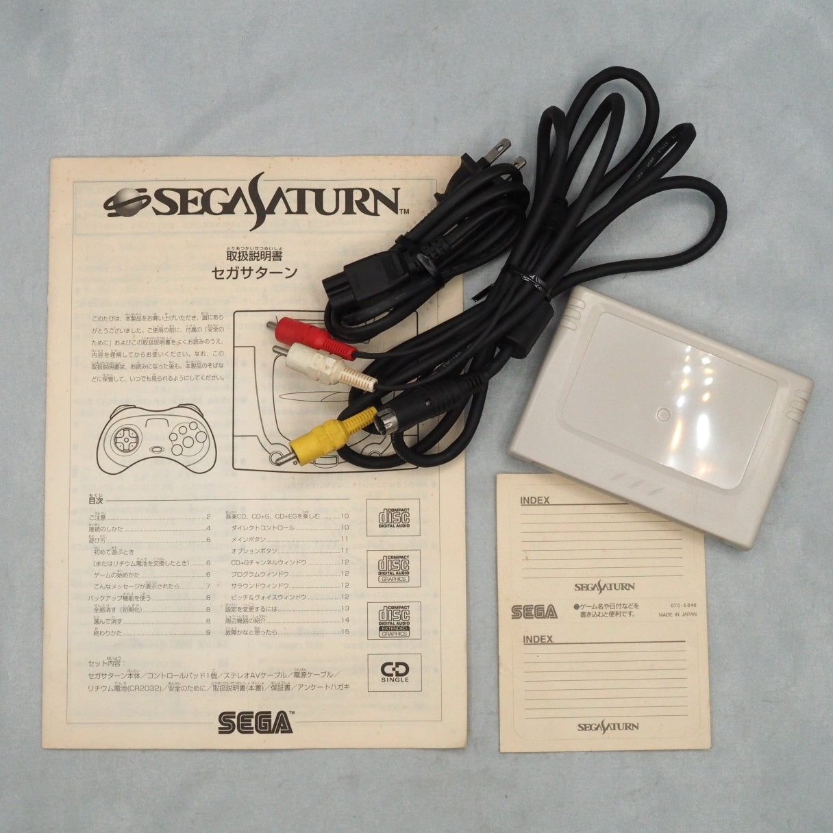 SEGA SATURN Console system HST-3220 White Boxed + Memory cartridge[NTSC-J]