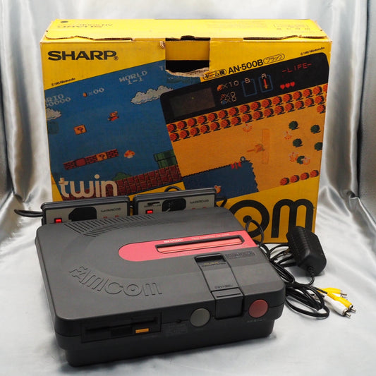 Twin Famicom AN-500B Console system Boxed [New Rubber Belt replaced]