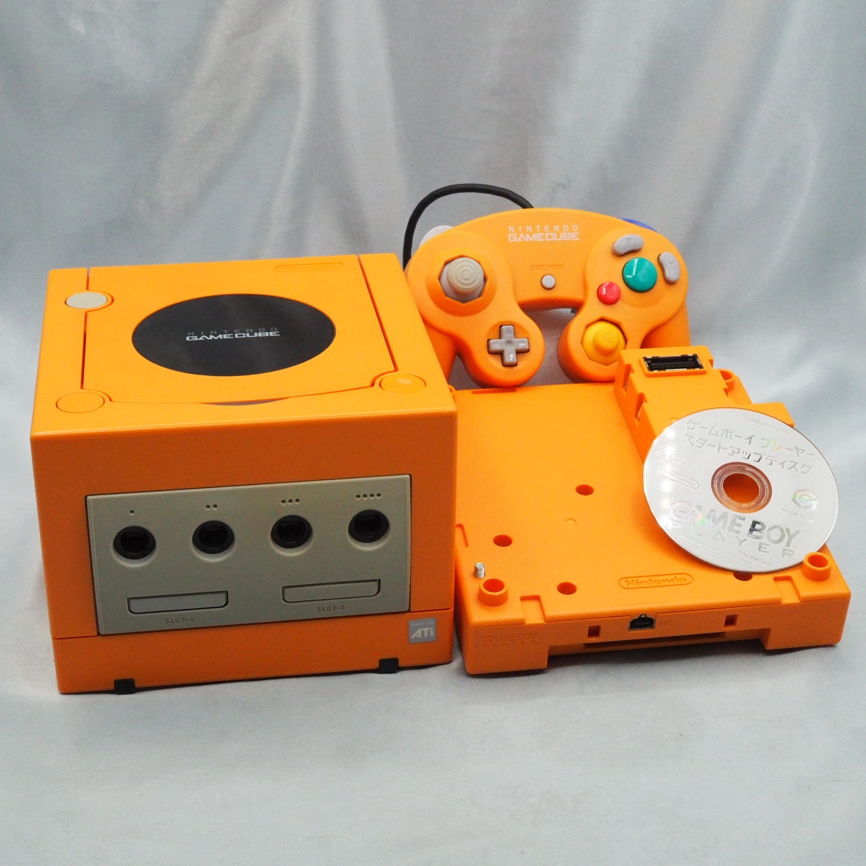 Nintendo GameCube Console System Orange + Game Boy Player [NTSC-J] [NTSC-U/C] [Modified]