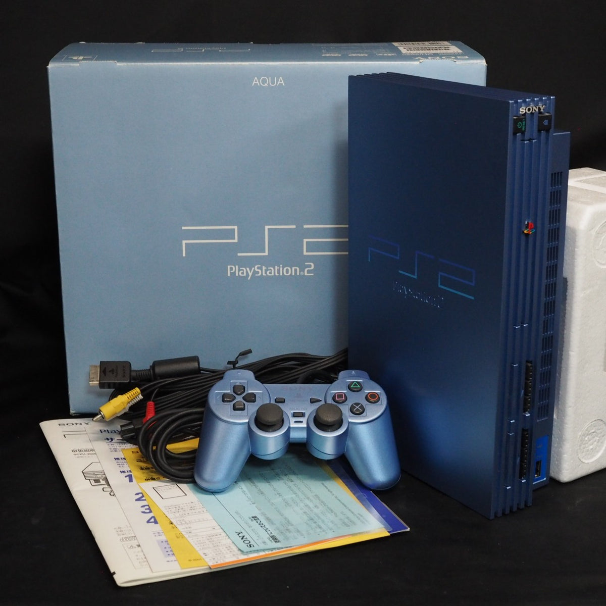 Sony PS2 Console SCPH-39000 AQ Aqua Blue Boxed Matching Serial NTSC-J Tested